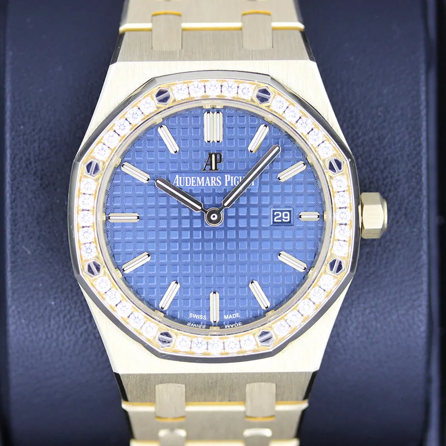 Audemars Piguet Royal Oak 67651BA.ZZ.1261BA.02 33mm Yellow gold Blue