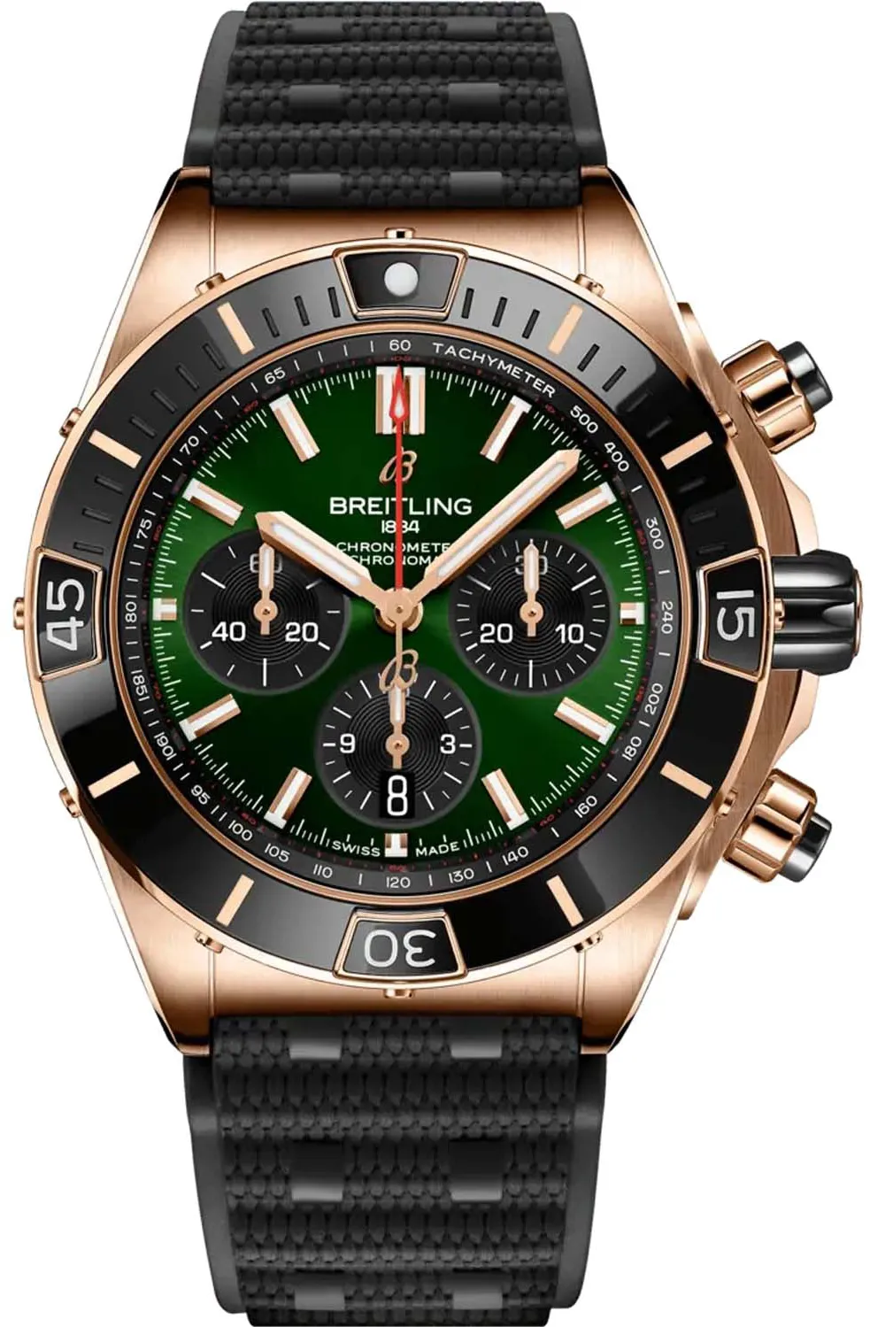 Breitling Chronomat RB01362A1C1S1 44mm Rose gold Green