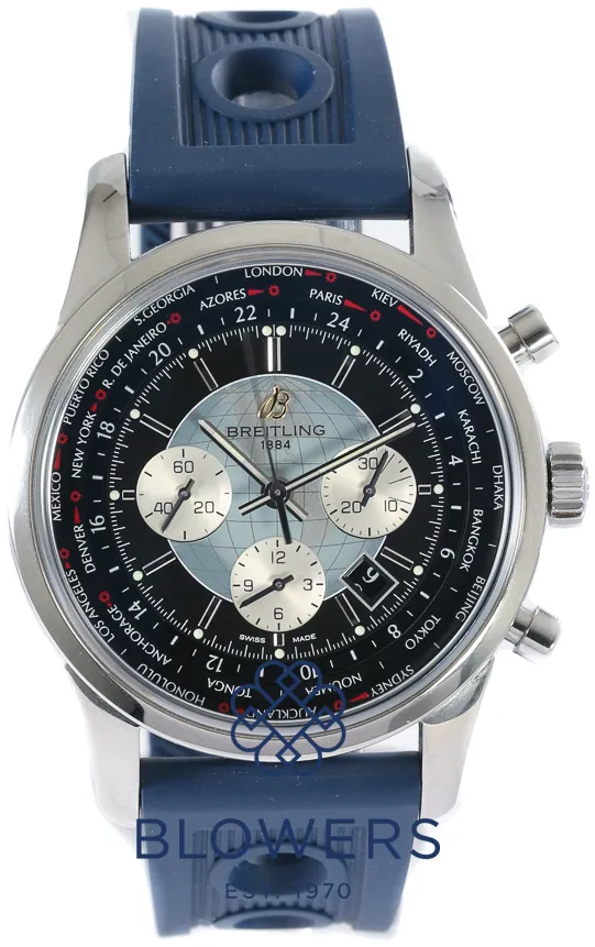 Breitling Transocean AB0510 46mm Stainless steel Blue