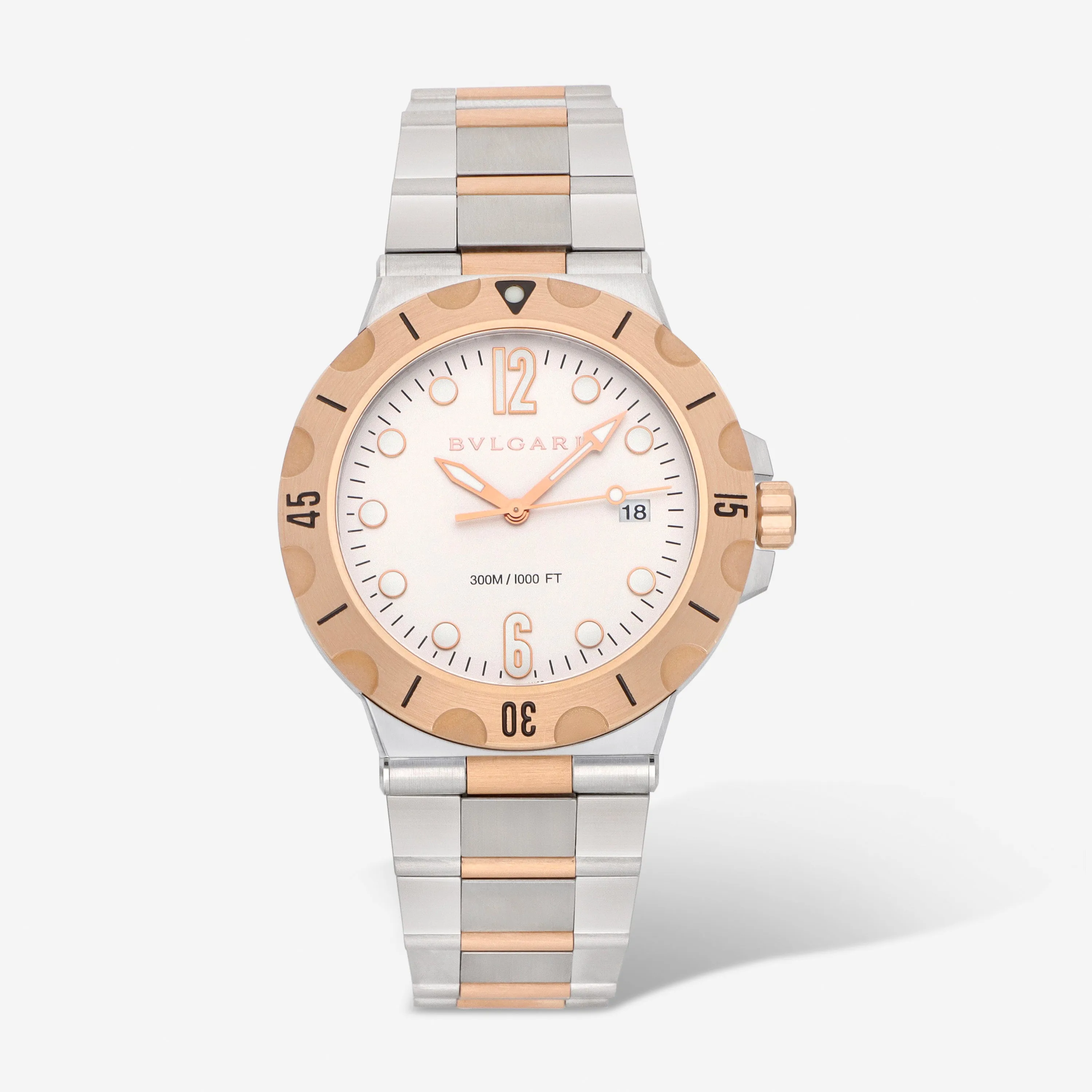 Bulgari Diagono 102325 41mm Rose gold and 18k rose gold Silver