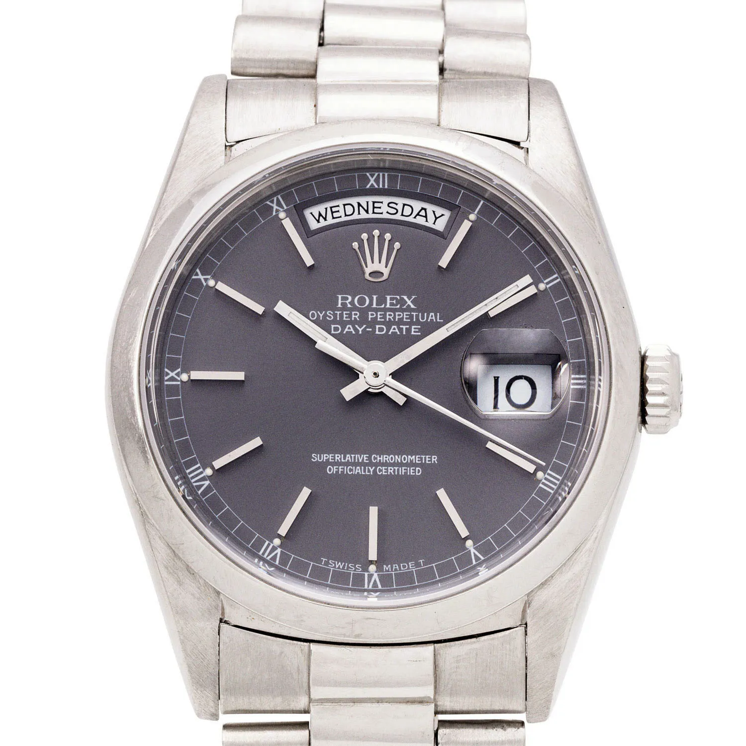 Rolex Day-Date 36 18206 36mm Platinum Gray