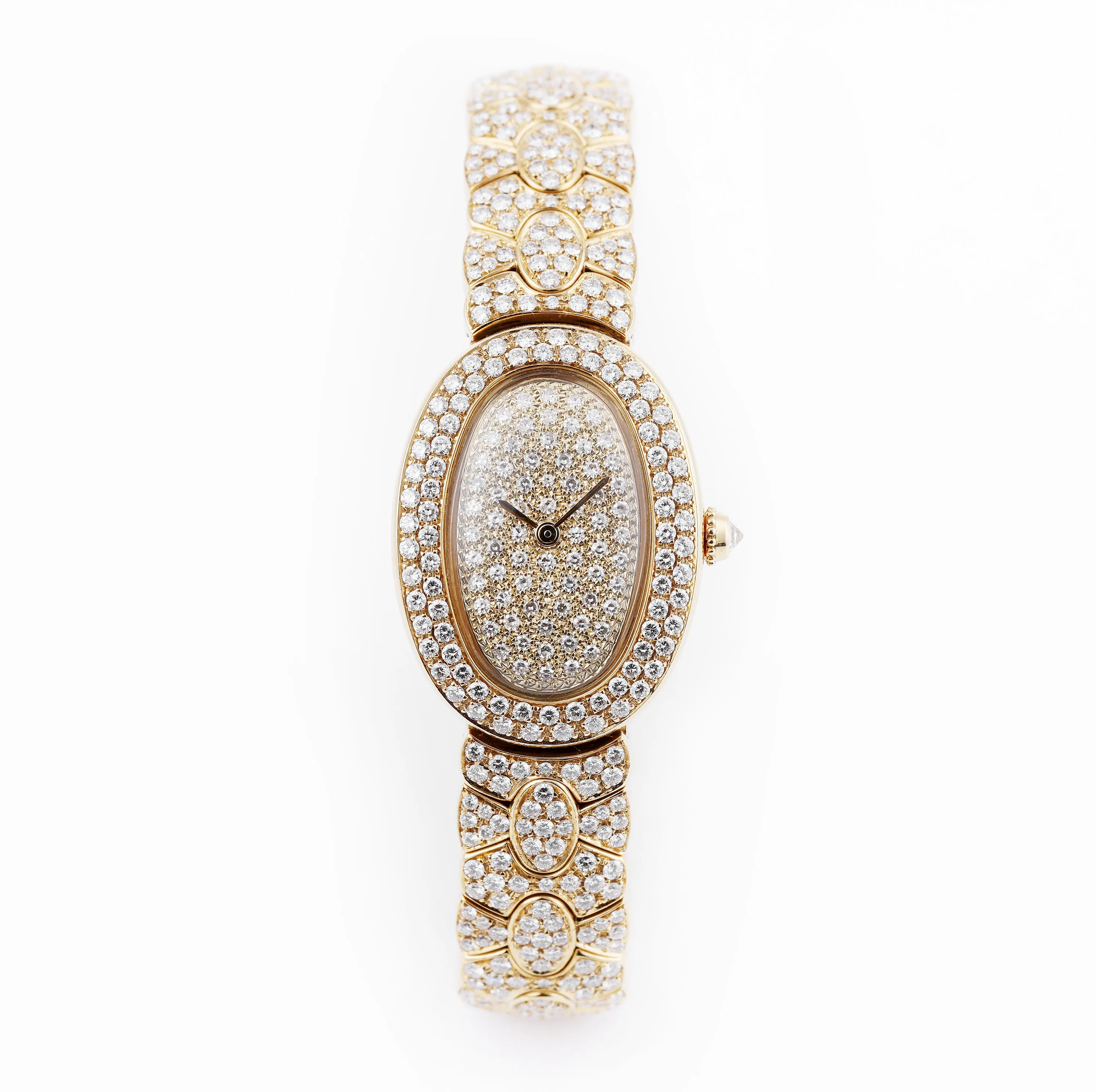 Cartier Baignoire 1950 1 22.5mm Yellow gold Pave