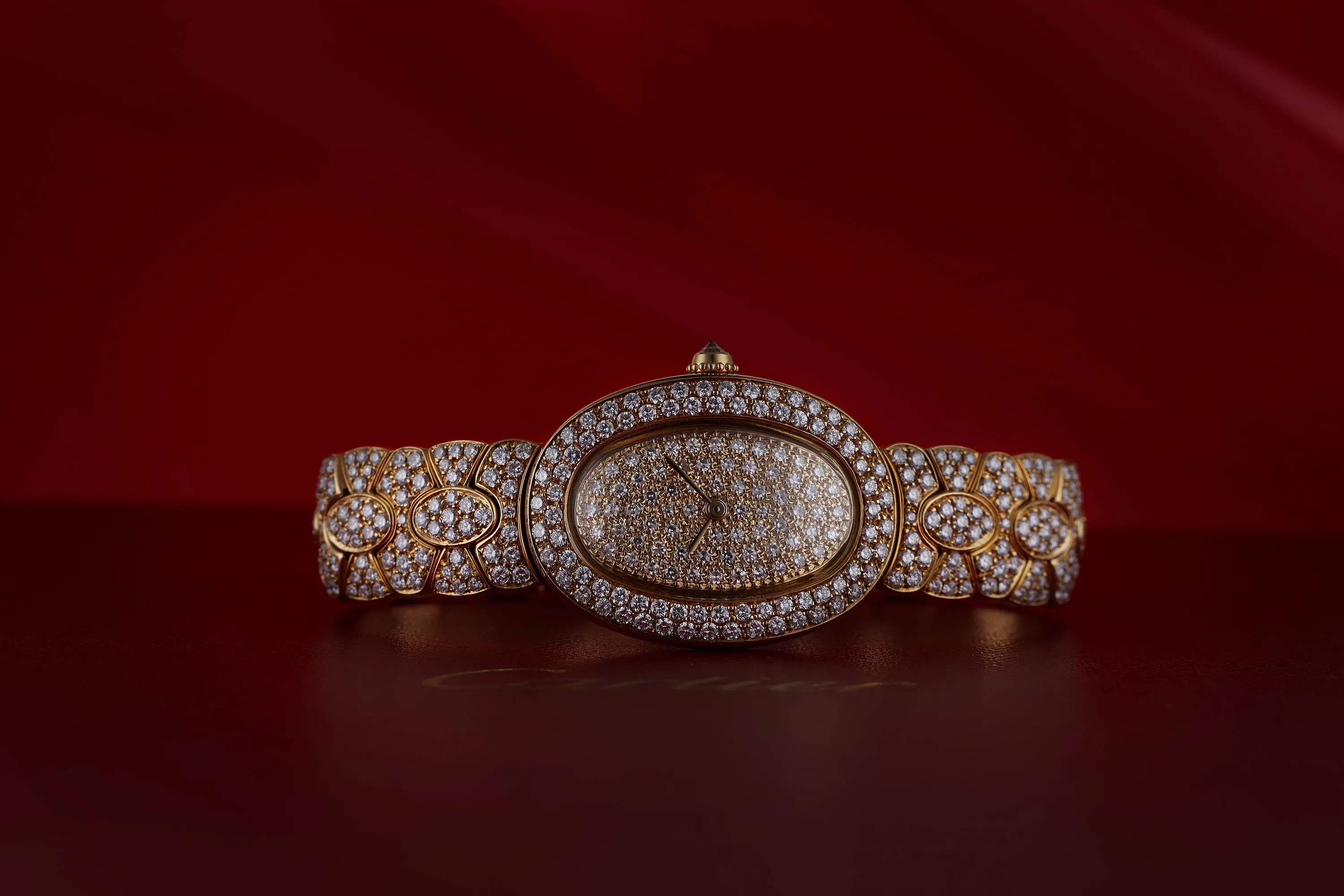 Cartier Baignoire 1950 1 22.5mm Yellow gold Pave 2