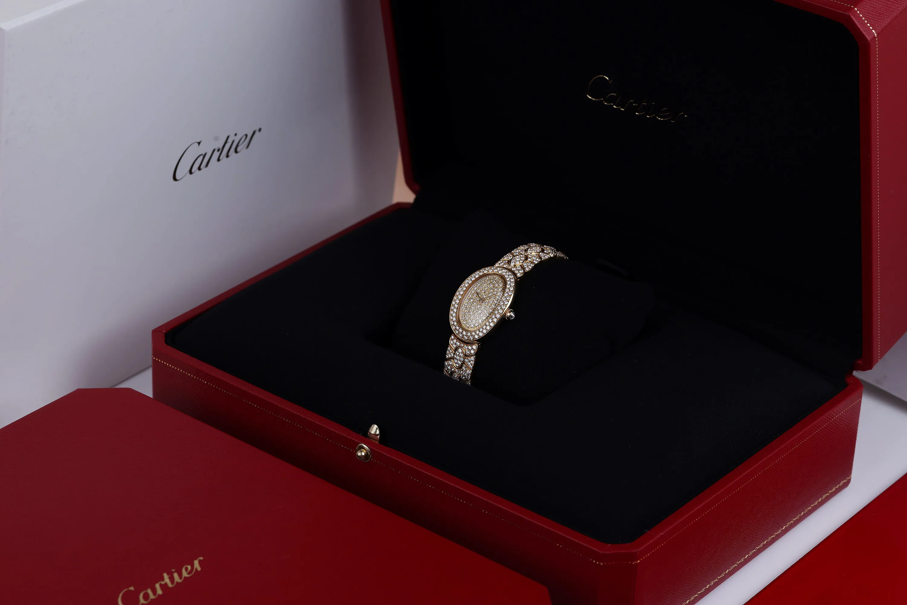 Cartier Baignoire 1950 1 22.5mm Yellow gold Pave 3