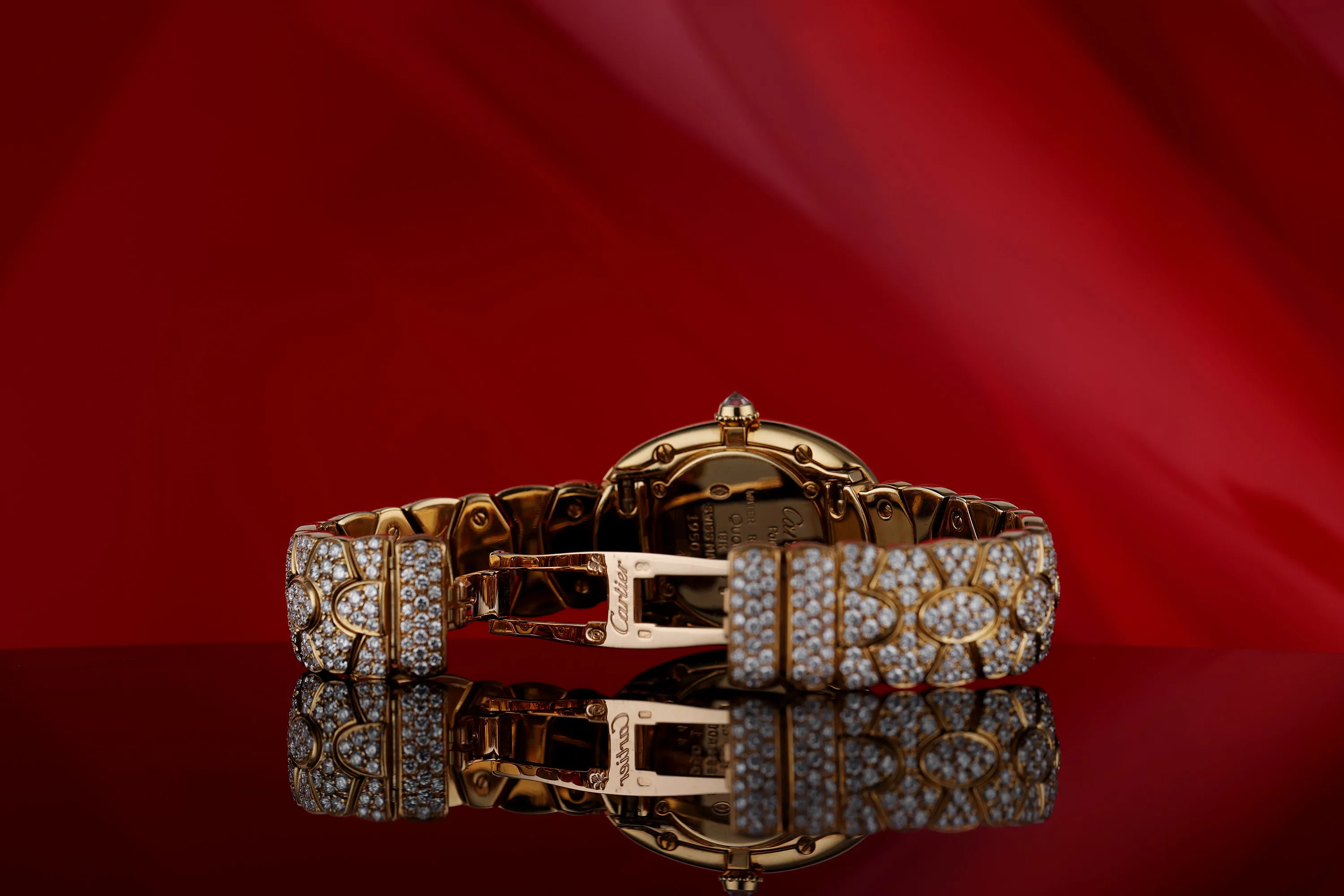 Cartier Baignoire 1950 1 22.5mm Yellow gold Pave 4