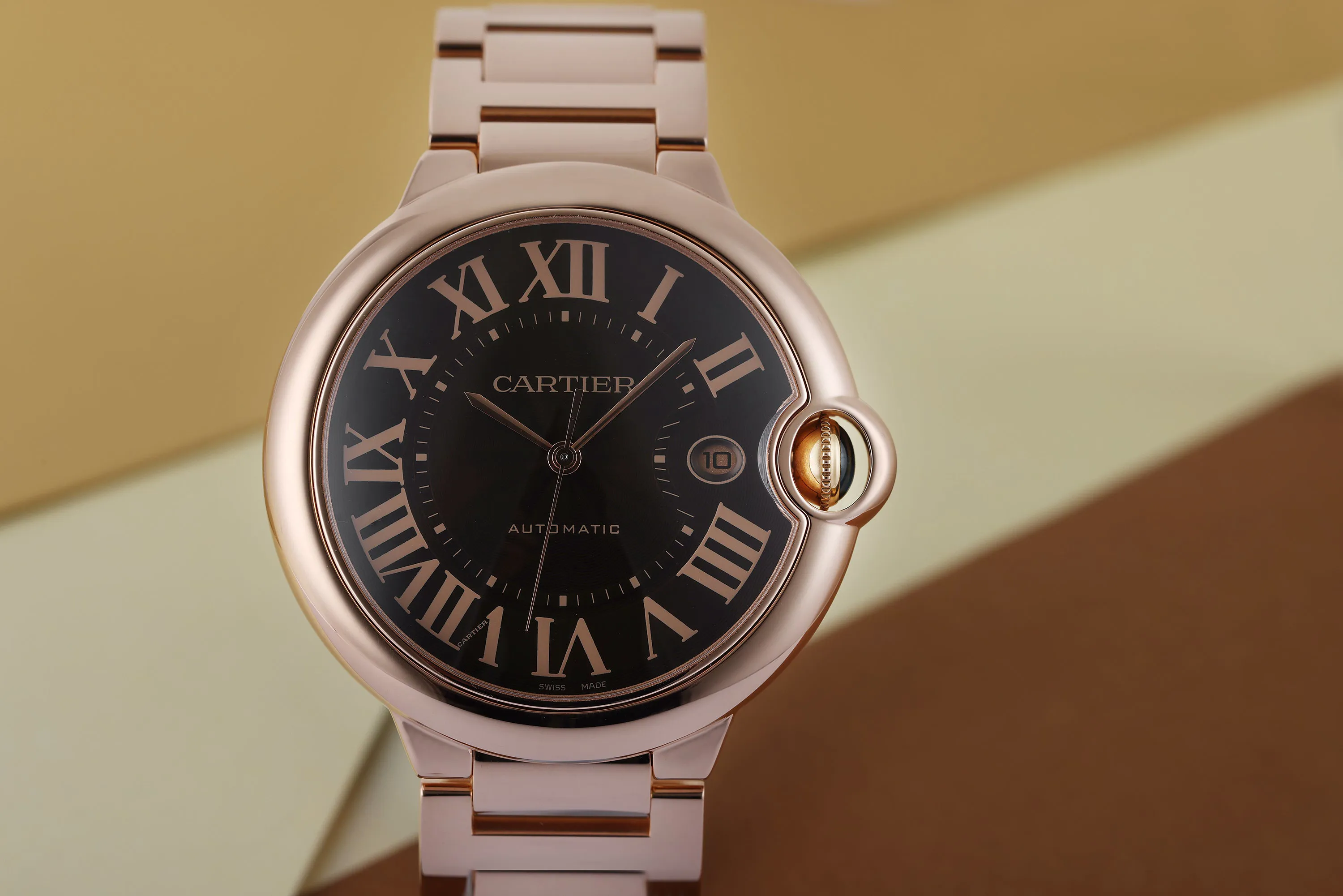 Cartier Ballon Bleu 2999 42mm Rose gold Brown 1