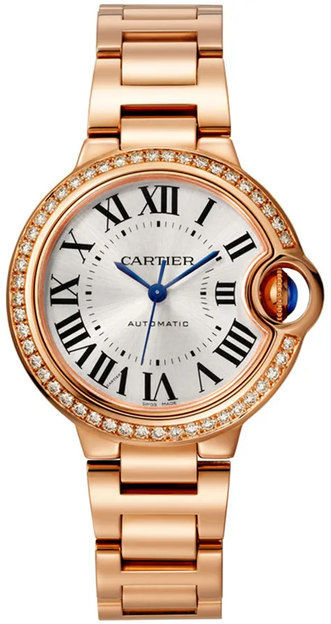 Cartier Ballon Bleu WJBB0036 33mm Rose gold and Diamond Silver