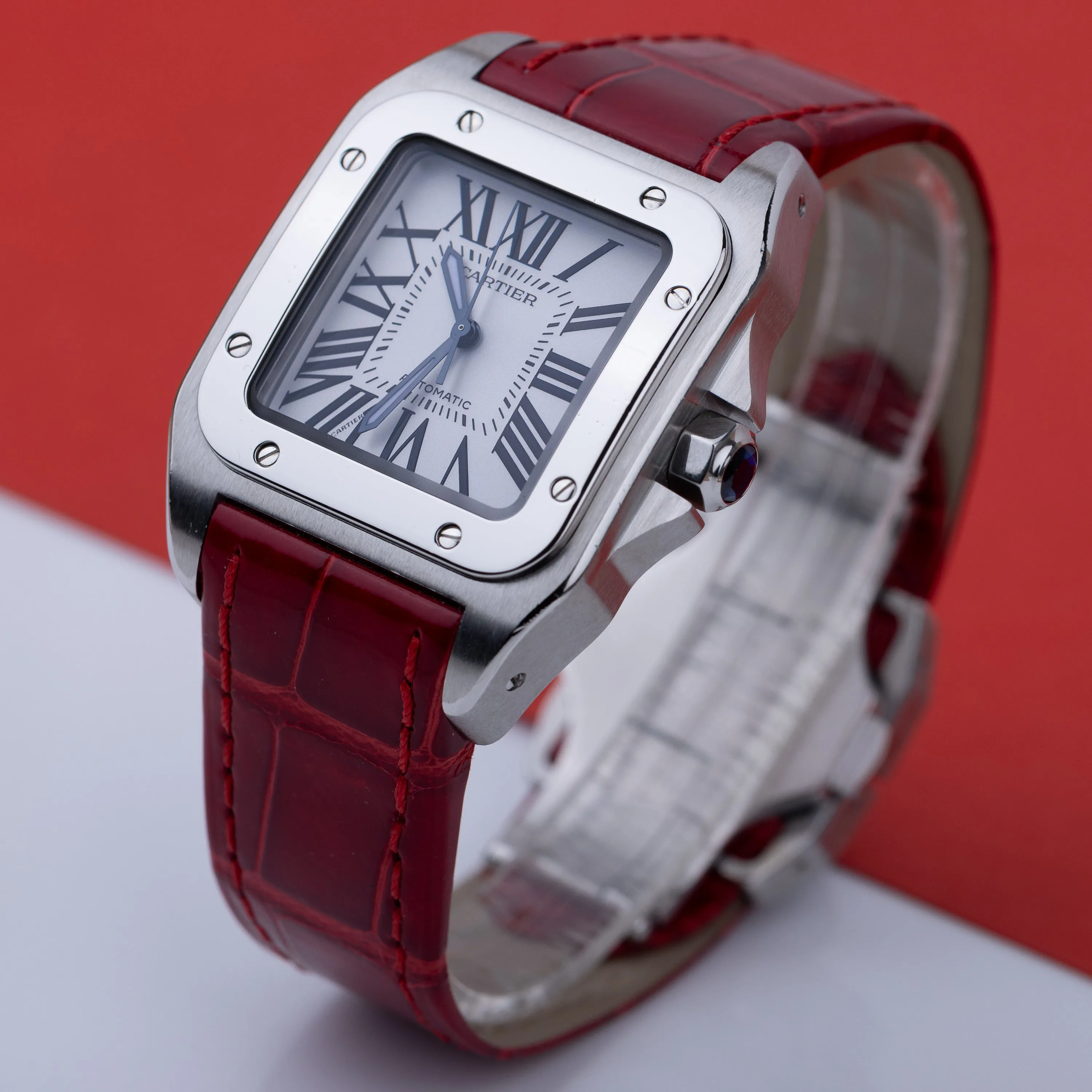 Cartier Santos 2878 33mm Stainless steel Silvered 4