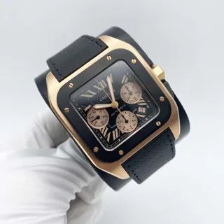 Cartier Santos W2020003 Rose gold Black