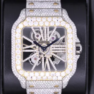 Cartier Santos WHSA0012 Stainless steel and Diamond Skeletonized