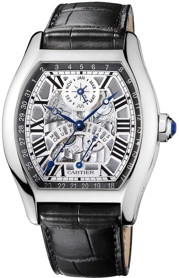 Cartier Tortue W1580048 51mm White gold Skeletonized