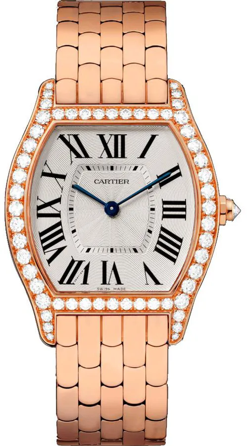 Cartier Tortue WA501012 39mm Rose gold Silver