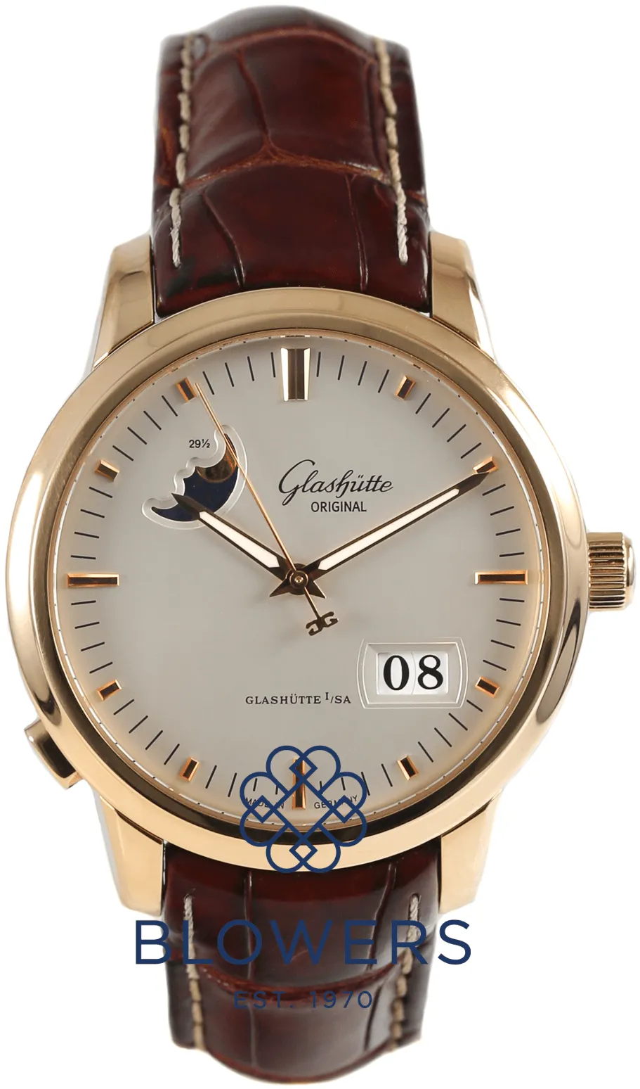 Glashütte Senator 100-04-11-01-04 40mm Rose gold Silver