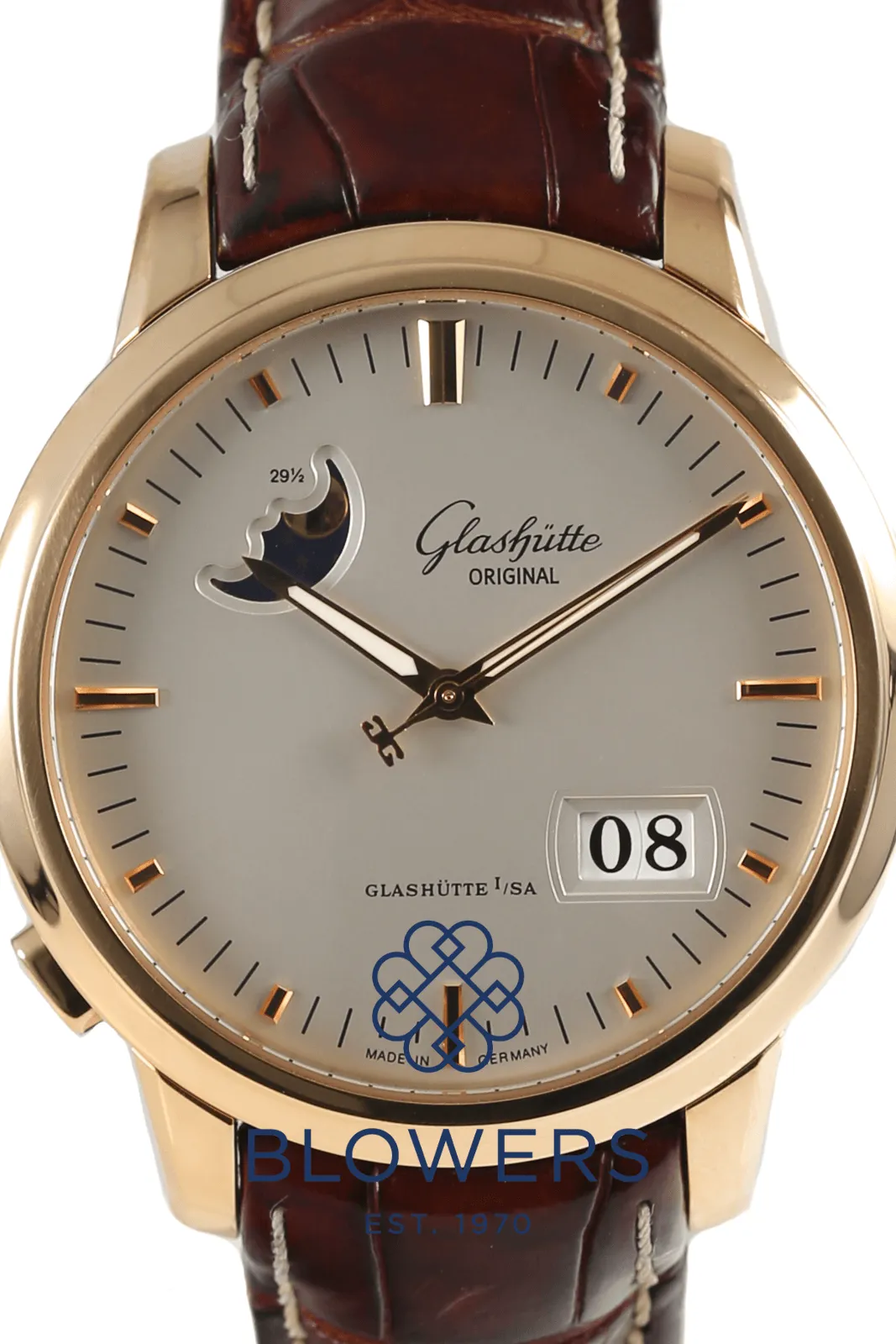 Glashütte Senator 100-04-11-01-04 40mm Rose gold Silver 2