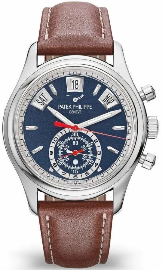 Patek Philippe Annual Calendar Chronograph 5960/01G-001 40.5mm White gold Blue