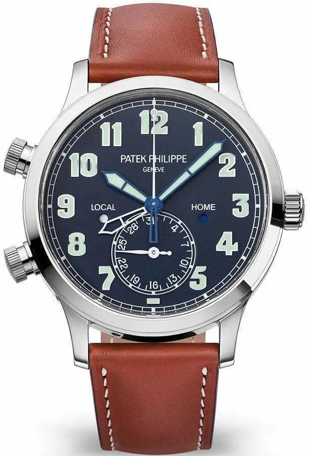 Patek Philippe Calatrava Pilot Travel Time 5524G-001 42mm White gold Blue