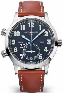 Patek Philippe Calatrava Pilot Travel Time 5524G-001 White gold Blue