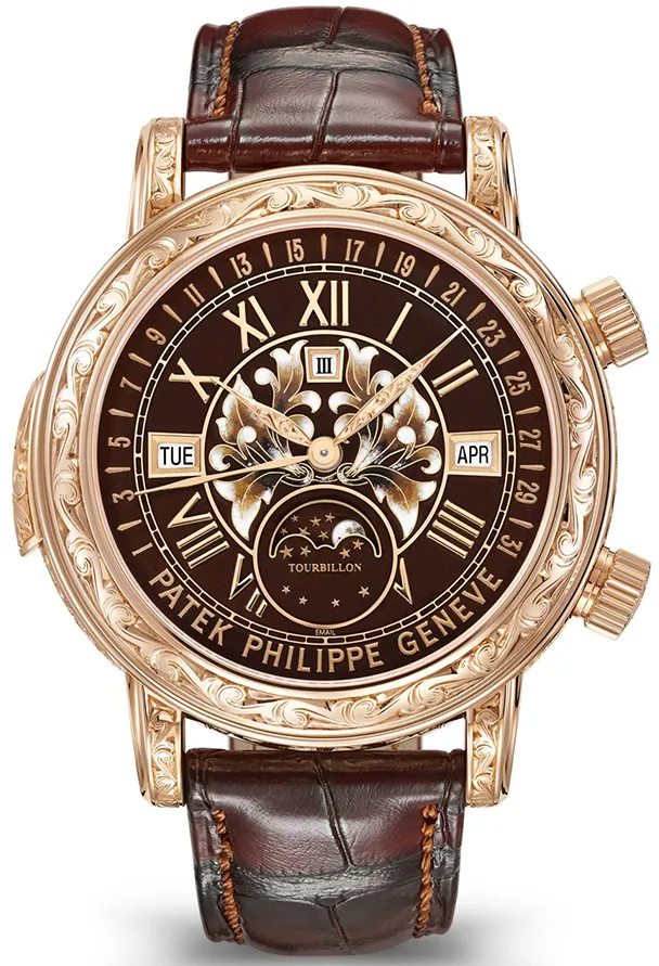 Patek Philippe Sky Moon Tourbillon 6002R 44mm Rose gold Brown