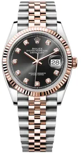 Rolex Datejust 126231-0019 Rose gold and Stainless steel Black set with diamonds