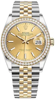 Rolex Datejust 36 126283RBR Yellow gold and Oystersteel Champagne