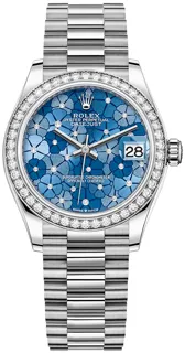 Rolex Datejust 31 278289RBR White gold Azzurro Blue Floral Motif