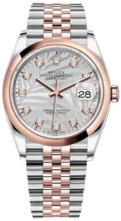 Rolex Datejust 36 126201 36mm Oystersteel$Everose Gold Silver Palm Motif