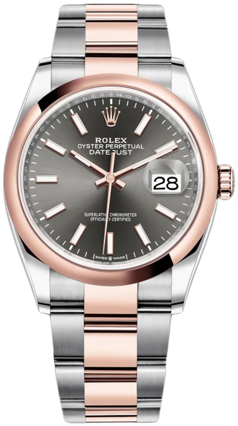 Rolex Datejust 36 126201 36mm Oystersteel and Everose Gold Gray