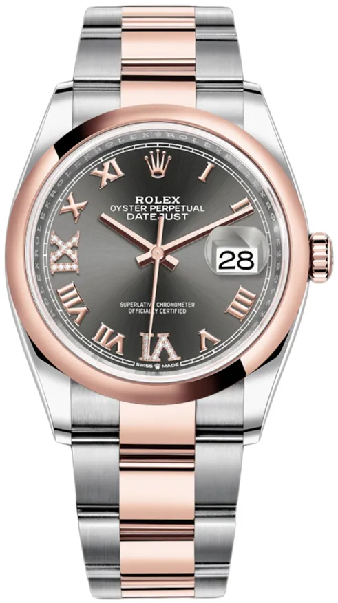 Rolex Datejust 36 126201 36mm Oystersteel and Everose Gold Gray