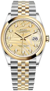 Rolex Datejust 36 126203 Oystersteel$Yellow Gold Golden Palm Motif