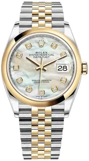 Rolex Datejust 36 126203 Oystersteel$Yellow Gold White