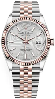 Rolex Datejust 36 126231 Oystersteel$Everose Gold Silver Palm Motif