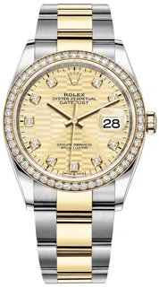 Rolex Datejust 36 126283RBR Yellow gold and Stainless steel Golden Fluted Motif