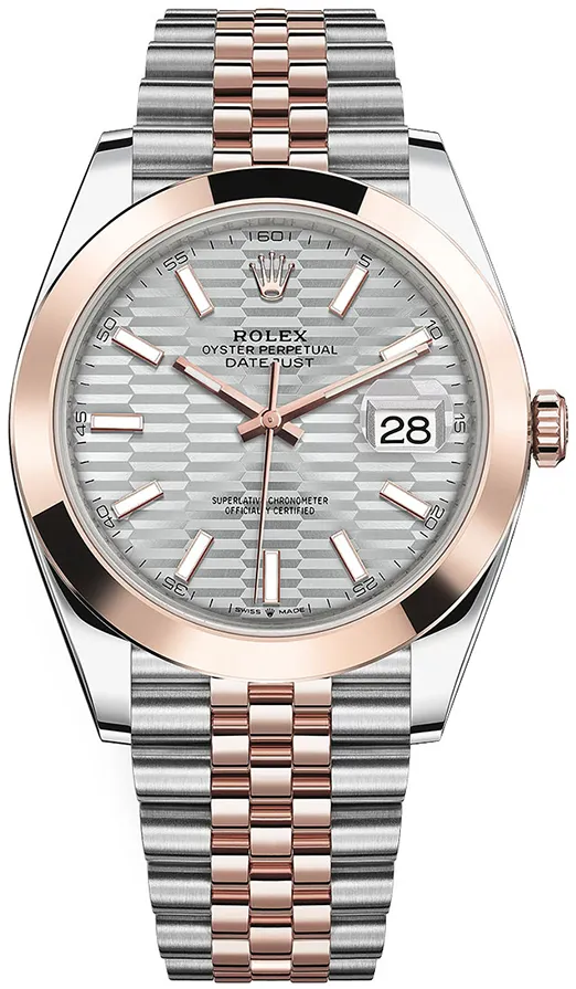 Rolex Datejust 41 126301 41mm Rose gold and Stainless steel Silver