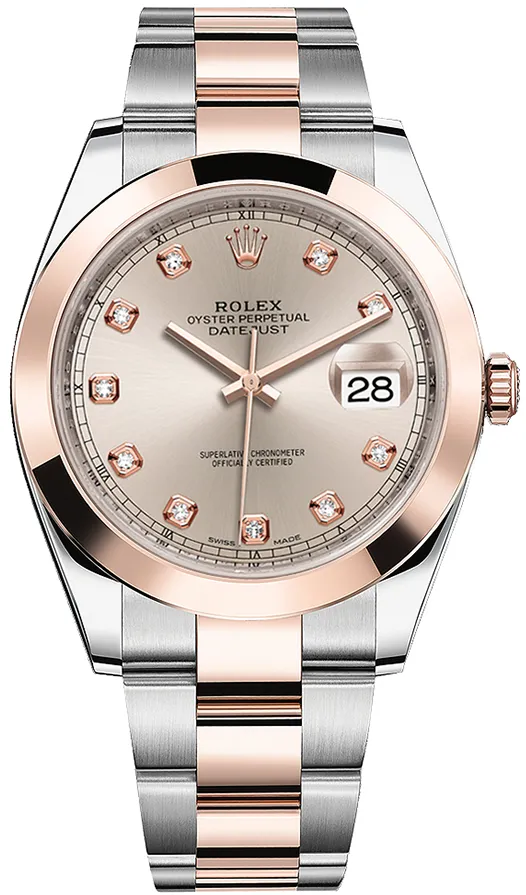 Rolex Datejust 41 126301 41mm Rose gold and Stainless steel Sundust Dial