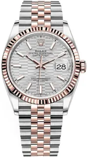 Rolex Datejust 41 126331 Oystersteel$Everose Gold Silver$Fluted Motif