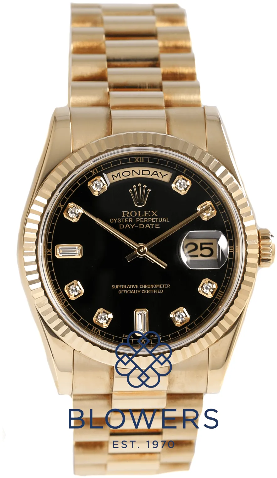 Rolex Day-Date 36 118238 36mm Yellow gold Black