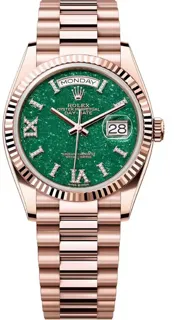 Rolex Day-Date 36 128235 36mm Rose gold Green