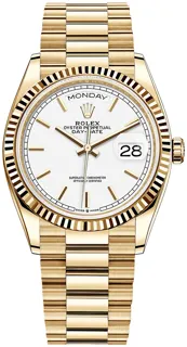 Rolex Day-Date 36 128238 Yellow gold White