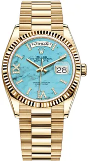 Rolex Day-Date 36 128238 Yellow gold Turquoise