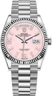 Rolex Day-Date 36 128239 White gold Pink