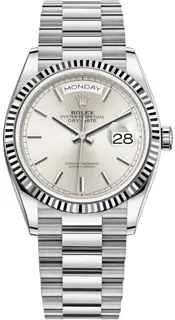 Rolex Day-Date 36 128239 White gold Silver