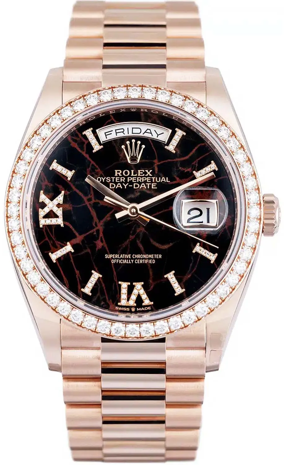 Rolex Day-Date 36 128345RBR 36mm Rose gold Eisenkiesel