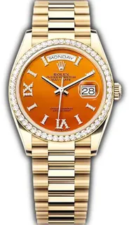 Rolex Day-Date 36 128348RBR 36mm Yellow gold Carnelian$Diamonds