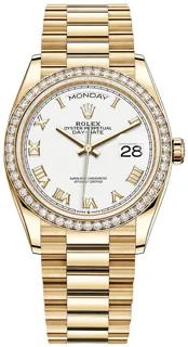 Rolex Day-Date 36 128348RBR Yellow gold White