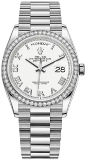 Rolex Day-Date 36 128349RBR White gold White