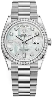 Rolex Day-Date 36 128349RBR White gold White