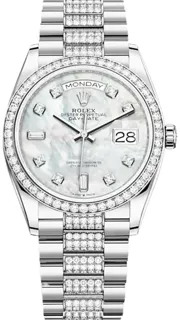 Rolex Day-Date 36 128349RBR White gold White