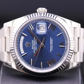 Rolex Day-Date 40 228239 White gold Blue