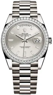 Rolex Day-Date 40 228349RBR White gold Silver