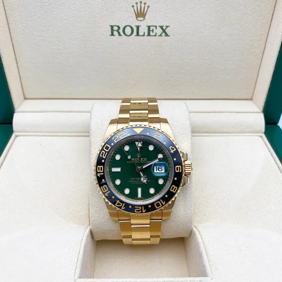 Rolex GMT-Master II 116718 40mm Yellow gold Green 2